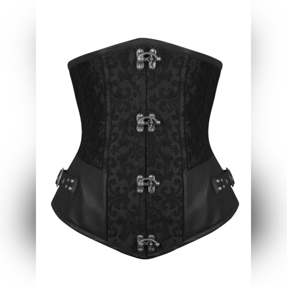 Black underbust steampunk corset